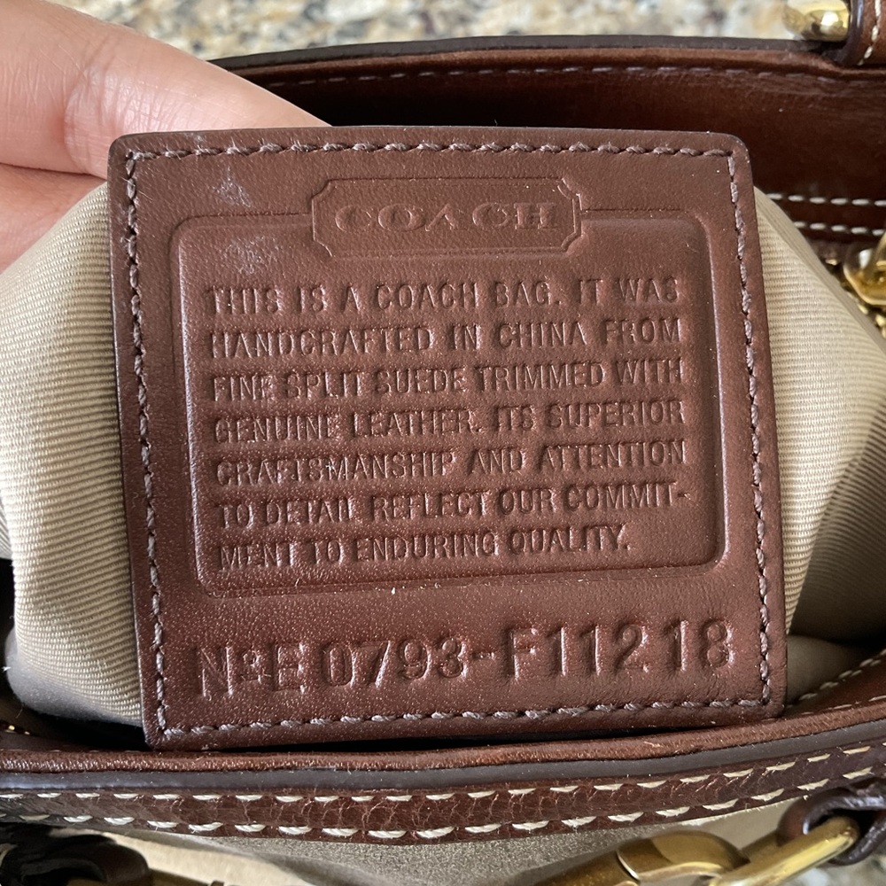 Coach Hampton Leather and Suede Patchwork Satchel - image 6